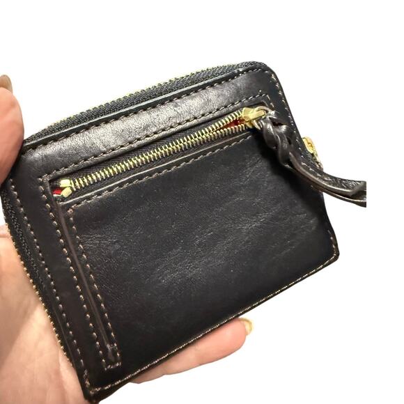 Vintage Dooney & Bourke Black Leather Zip Wallet - Picture 2 of 6